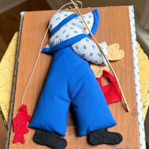 Handmade Blue Fisherman Wall Hanging